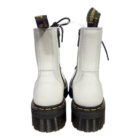 Dr. Martens Jaden Platform Leather Lace Up Boots White Size 7 - Picture 8 of 12